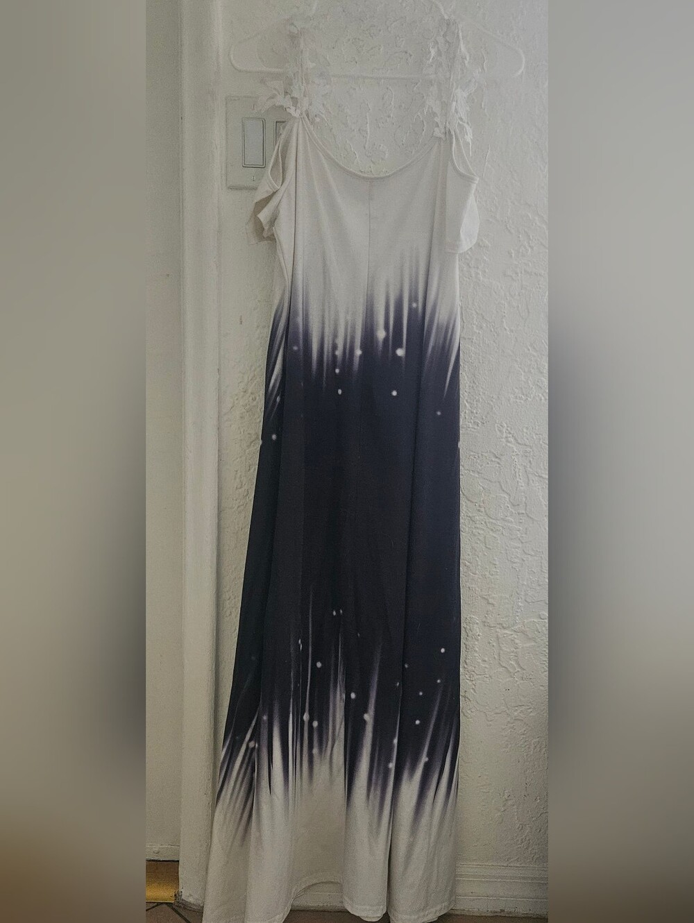 Women’s Ombre Black and White Maxi Dress - Picture 2 of 2